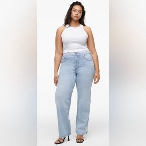 GOOD AMERICAN X ZARA '90s Relaxed Light Wash Jeans 10/42.